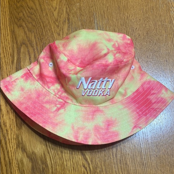 Natty Vodka yellow & pink Tie-Dye Bucket Hat - Picture 6 of 6